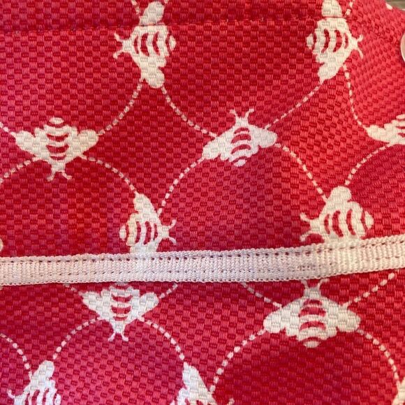 Talbots NWT Bright Pink Bee Print w/white trim & pockets crisp cotton pique - Picture 7 of 9